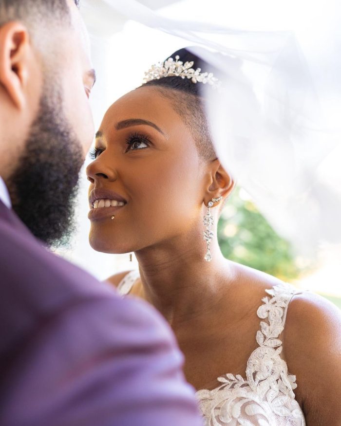 Bride gazes at Groom at The Bradford Estate wedding venue thursday wedding