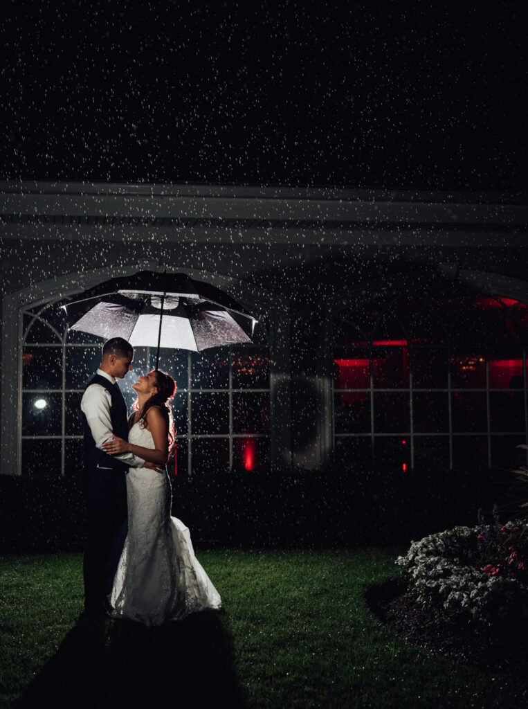 rainy day wedding
